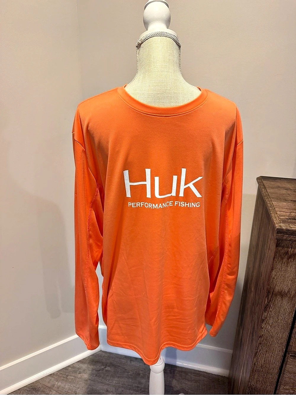 Huk Long Sleeve Fishing Shirt Orange XL
